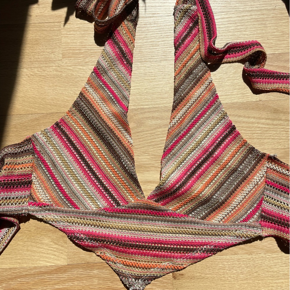 Pacsun crochet multicolored tie halter top